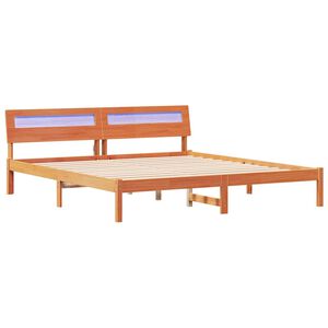 vidaXL Bettrahmen Wachsbraun 180 x 200 cm Massives Kiefernholz