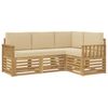 vidaXL Outdoor-Sofagarnitur 4 Stk. Wei&szlig; und Beige Polyester