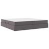 vidaXL Aufbewahrungsbett mit Matratze mit Matratze 2 pcs Grau Leder