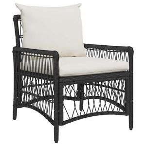 vidaXL Gartenstuhl Schwarz Poly-Rattan