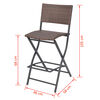 vidaXL 5-tlg. Garten-Essgruppe Klappbar Stahl Poly Rattan Braun