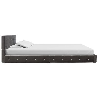 vidaXL Bett mit Matratze Grau Samt 180 x 200 cm