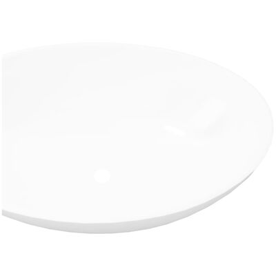 vidaXL Luxus Keramik Waschbecken Oval Weiß 40 x 33 cm