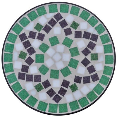 vidaXL Beistelltisch Mosaik Grün und Weiß