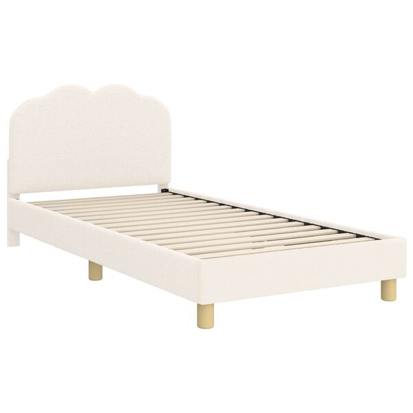 vidaXL Kinderbettgestell mit Kopfteil Creme 90 x 190 cm Schafstoff