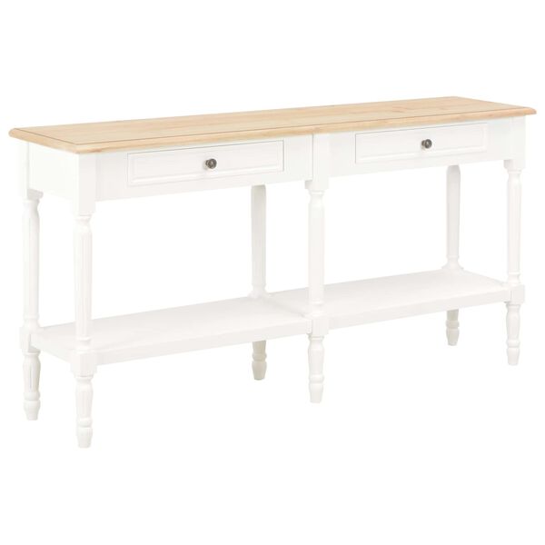 vidaXL Tisch mit Schubladen Wei&szlig; Holz