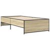 vidaXL Bettgestell Sonoma-Eiche 90x200 cm Holzwerkstoff und Metall