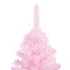 vidaXL K&uuml;nstlicher Weihnachtsbaum mit Beleuchtung & Kugeln Rosa 210cm