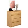 vidaXL Schubladenschrank SAUDA Eiche-Optik 76,5x39x91 cm Massivholz