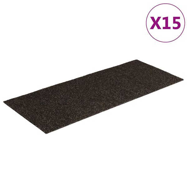 vidaXL Stufenmatten Selbstklebend 15 Stk. 60x25 cm Dunkelbraun Rechteckig