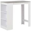 vidaXL Bartisch mit Regal Wei&szlig; 110x50x103 cm