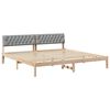 vidaXL Bettgestell Braun und hellgrau 200 x 200 cm Massivholz Kiefer