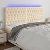 vidaXL LED Kopfteil Creme 180x7x118/128 cm Stoff