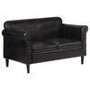 vidaXL 2-Sitzer-Sofa Schwarz Echtleder