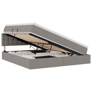 vidaXL Aufbewahrungsbett mit Matratze Taupe 160 x 200 cm Samt