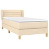vidaXL Boxspringbett mit Matratze Creme 80x200 cm Stoff