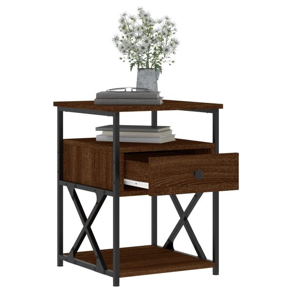 vidaXL Nachttisch Braun Eichen-Optik 40x42x55 cm Holzwerkstoff