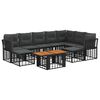 vidaXL Gartensofa-set 10 stk. Schwarz und Dunkelgrau Poly-Rattan