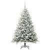vidaXL K&uuml;nstlicher vorbeleuchteter Weihnachtsbaum mit Kugelset Gr&uuml;n