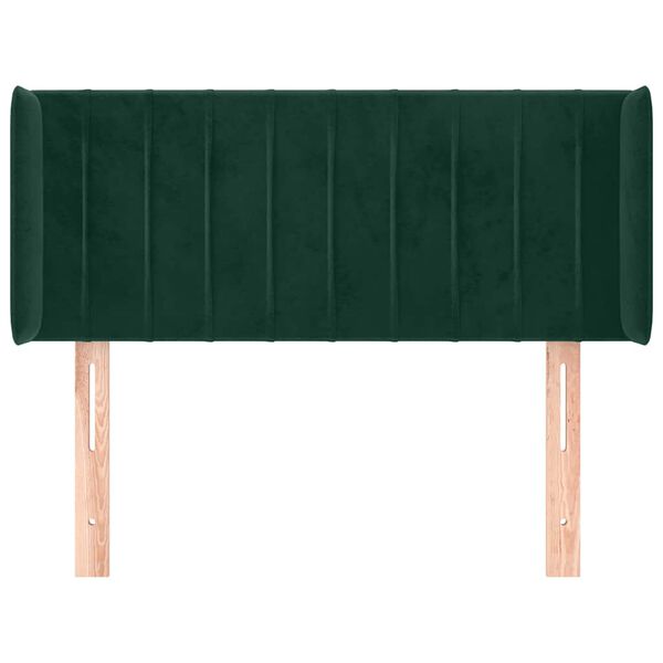 vidaXL Kopfteil mit Ohren Dunkelgr&uuml;n 103x16x78/88 cm Samt