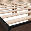 vidaXL Bettgestell Braun Eichen-Optik 140x190 cm Holzwerkstoff Metall
