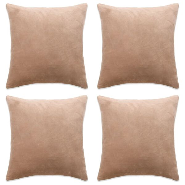 vidaXL Kissenbez&uuml;ge 4 Stk. Stoff 80x80 cm Beige