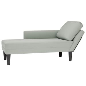 vidaXL Chaiselongue mit Kissen und Rechter Armlehne Hellgrau Samt