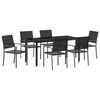 vidaXL Garten Essgruppe 7 stk. Schwarz PE-Rattan