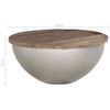 vidaXL Couchtisch Sch&uuml;ssel-Form &Oslash;60 cm Massivholz Mango