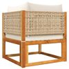 vidaXL 6-tlg. Gartensofa-Set mit Kissen Holz Akazie & Rattan