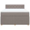 vidaXL Boxspringbett mit Matratze Taupe 160x200 cm Stoff