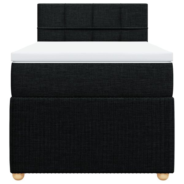 vidaXL Boxspringbett mit Matratze Schwarz 90x200 cm Stoff