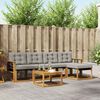 vidaXL Outdoor-Sofagarnitur mit Kissen 6 pcs Nat&uuml;rlich und Hellgrau