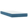 vidaXL Boxspringbett mit Matratze Dunkelblau 80x220 cm Samt