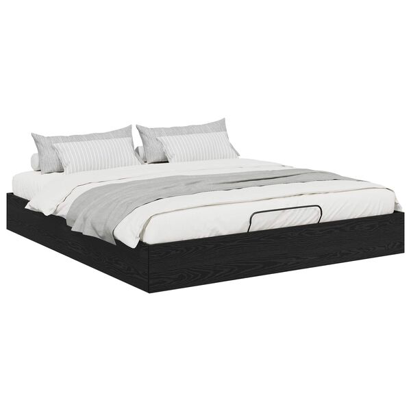 vidaXL Ottoman Bettgestell Schwarze Eiche 203 x 160 x 25 cm