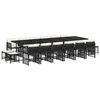 vidaXL 17-tlg. Garten-Essgruppe mit Kissen Schwarz Poly Rattan