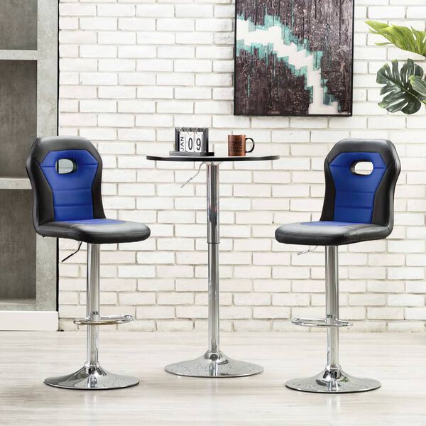 vidaXL Barhocker 2 Stk. Blau Kunstleder