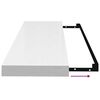 vidaXL Schweberegal Hochglanz-Wei&szlig; 80x23,5x3,8 cm MDF