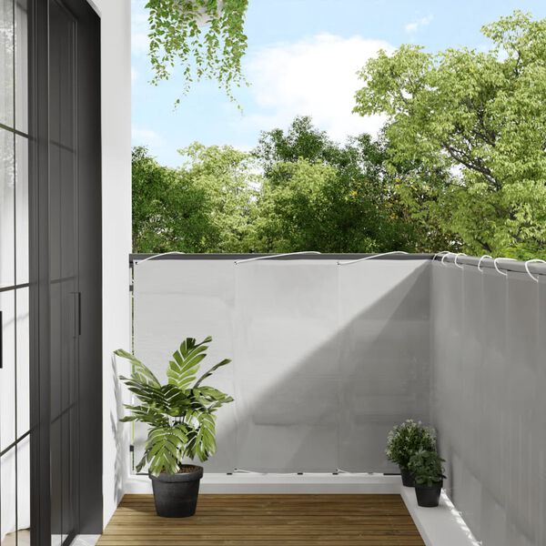 vidaXL Balkon-Sichtschutz Hellgrau 120x1000cm 100 % Polyester-Oxford