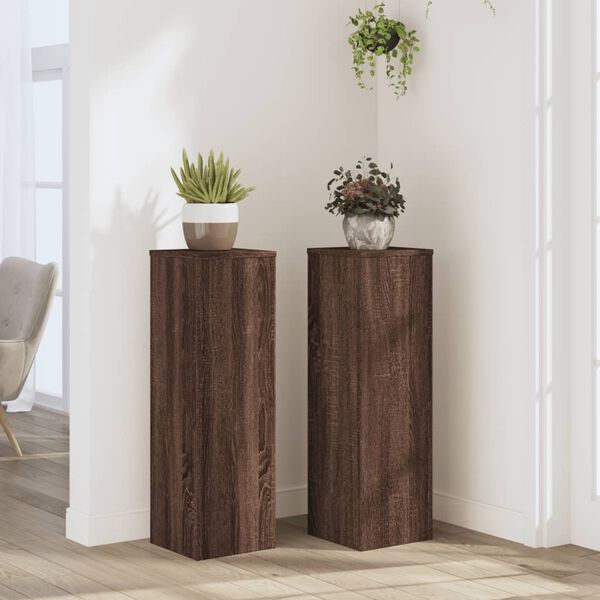 vidaXL Pflanzenst&auml;nder 2 Stk. Eichen-Optik 25x25x80 cm Holzwerkstoff