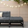 vidaXL Gartenhocker mit Kissen Schwarz Massivholz Kiefer