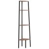 vidaXL 4-st&ouml;ckiges Eckregal Dunkelbraun und Schwarz 45,5 x 31,5 x 150 cm