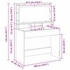vidaXL Schminktisch Graues Sonoma 100 x 41 x 135 cm Holzwerkstoff