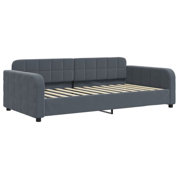 vidaXL Tagesbett Ausziehbar mit Matratzen Dunkelgrau 100x200 cm Samt
