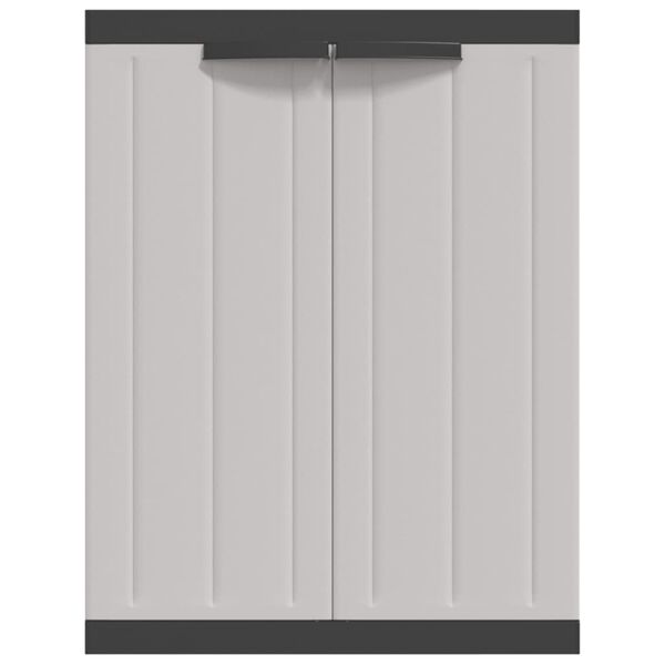 vidaXL Gartenschrank Grau und Schwarz 65x37x85 cm PP