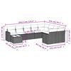 vidaXL 10-tlg. Garten-Sofagarnitur mit Kissen Grau Poly Rattan