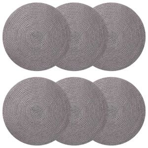 vidaXL Jute-Untersetzer 6 pcs Grau &Oslash; 30 cm 100% Tossa-Jute