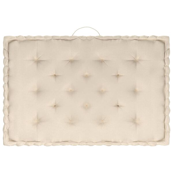 vidaXL Palettenkissen 4-tlg. Beige Baumwolle