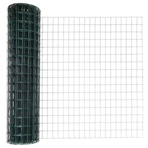 vidaXL Euro-Zaun mit Pfosten 10 x 1,4 m PVC-beschichteter Stahl Gr&uuml;n