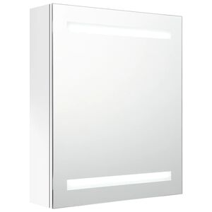 vidaXL LED-Bad-Spiegelschrank Gl&auml;nzendes Wei&szlig; 50x14x60 cm